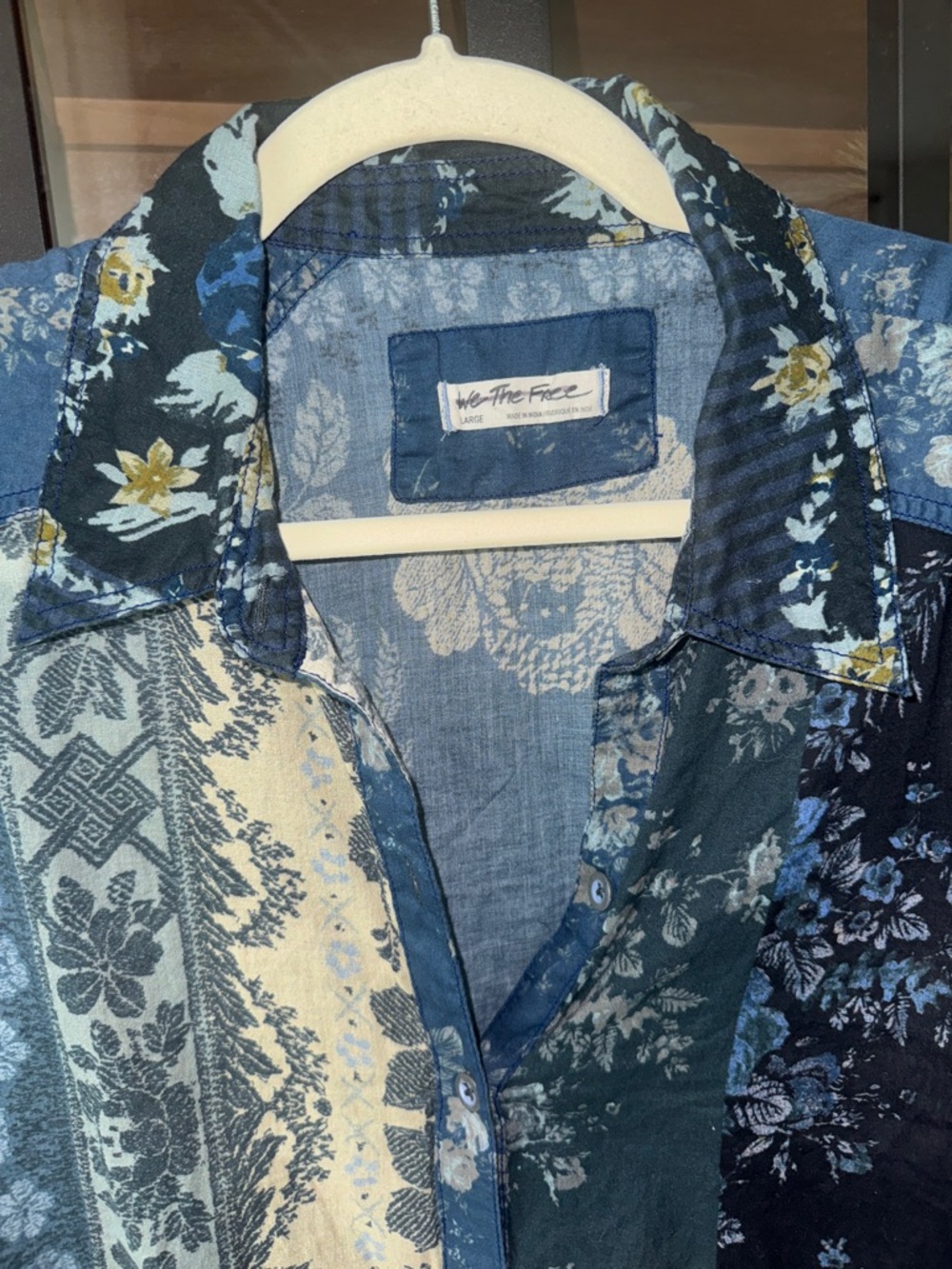 We The Free People Floral Patchwork Mixed Print Button down Shirt long sleeve - Picture 3 of 6